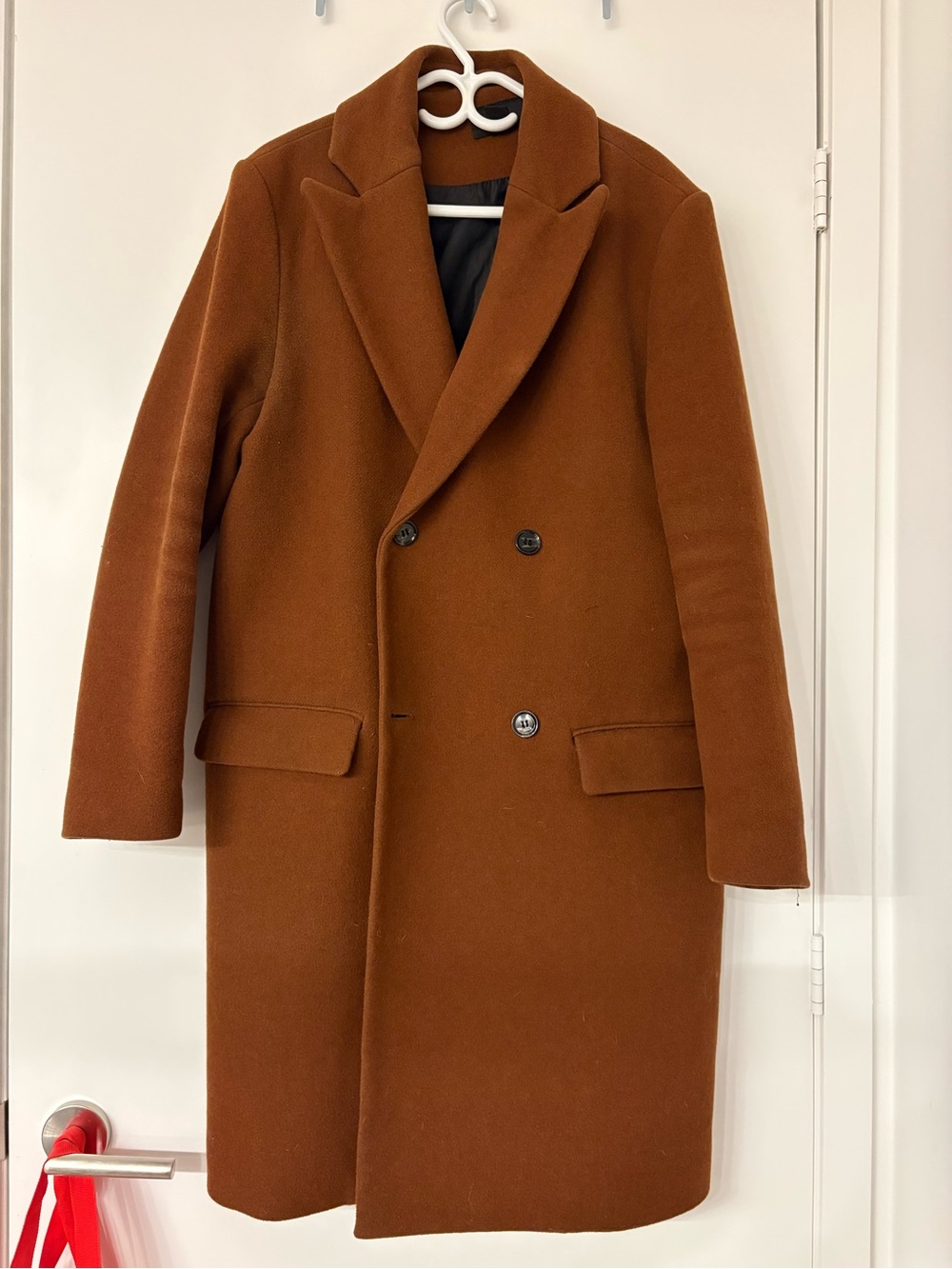 Men's Double-Breasted Wool Coat - Brown